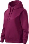 Bekväm damtröja med huva, fuchsia