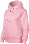 Bekväm damtröja med huva, rosa