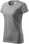 Dam enkel T-shirt, mörkgrå marmor