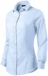 Dam långärmad blus slim fit, ljusblå