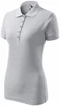 Damer elegant polotröja, ljusgrå marmor Damer elegant polotröja, ljusgrå marmor