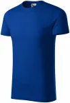 Herr-T-shirt, texturerad ekologisk bomull, kungsblå