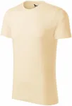 Herr-T-shirt, texturerad ekologisk bomull, mandel
