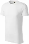 Herr-T-shirt, texturerad ekologisk bomull, vit