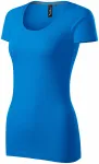 T-shirt dam med dekorativa sömmar, havsblå