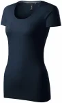 T-shirt dam med dekorativa sömmar, ombre blå