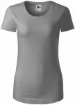 T-shirt för ekologisk bomull för kvinnor, ljus silver T-shirt för ekologisk bomull för kvinnor, ljus silver