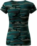 T-shirt för kamouflage för kvinnor, kamouflageblått T-shirt för kamouflage för kvinnor, kamouflageblått