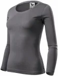 T-shirt för kvinnor med långa ärmar, stålgrå