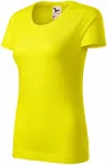 T-shirt för kvinnor, texturerad ekologisk bomull, citrongul
