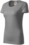 T-shirt för kvinnor, texturerad ekologisk bomull, ljus silver