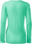 T-shirt med lång passform för damer med långa ärmar, mynta T-shirt med lång passform för damer med långa ärmar, mynta