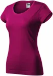 T-shirt med smal passform för damer med rund halsringning, fuchsia
