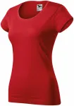 T-shirt med smal passform för damer med rund halsringning, röd