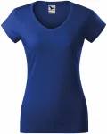 T-shirt med smal passform för damer med V-ringning, kungsblå T-shirt med smal passform för damer med V-ringning, kungsblå